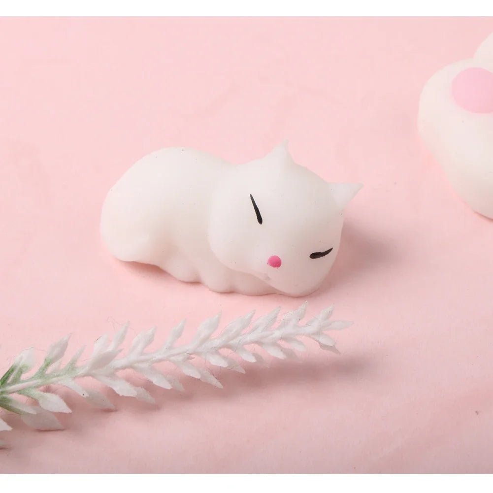 Cute Squishy Mochi Animal Stress Relief Toys Soft TPR Squeeze Pinch Funny Toys Kawaii Cat Paws Abreact Toys for Kids Adult