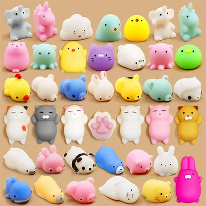 50-5PCS Mochi Squishies Kawaii Anima Squishy Toys For Kids Antistress Ball Squeeze Party Favors Stress Relief Toys For Birthday